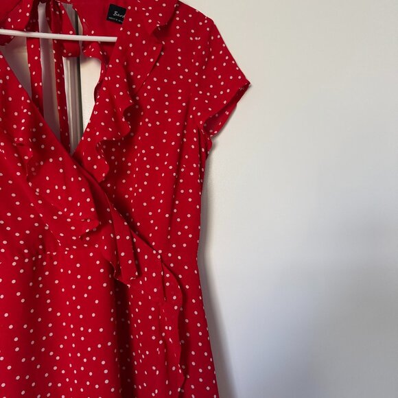 Bardot Red Polkadot Dress - Picture 2 of 4